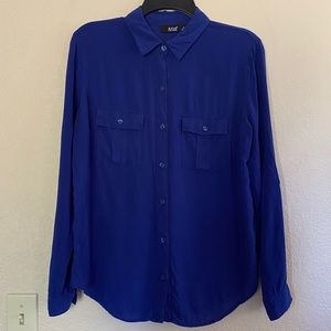 Royal Blue a.n.a button down shirt